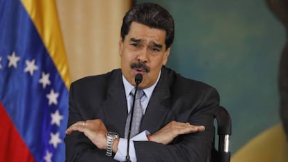 Nicolás Maduro, em uma coletiva de imprensa em Caracas.