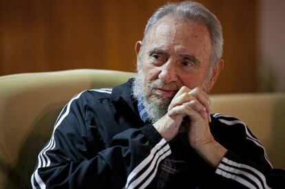 Fidel Castro durante el acto de presentaci&oacute;n del libro.