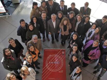 Artistas y organizadores del ciclo &#039;Flamenco Viene del Sur&#039;, en Sevilla.