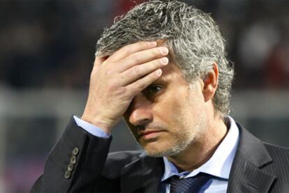 Jose Mourinho, durante el partido del Inter ante el Palermo.