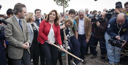 Susana Díaz, en un acto este martes en El Cuervo de Sevilla.