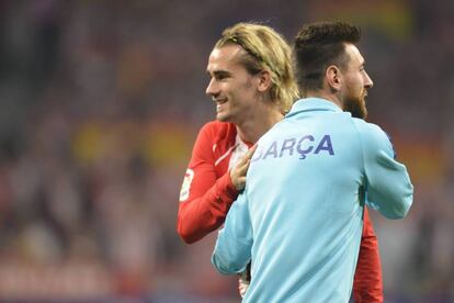 Messi i Griezmann, en l'últim Atlètic-Barça.