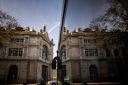 Fachada de la sede del Banco de España, en enero en Madrid.