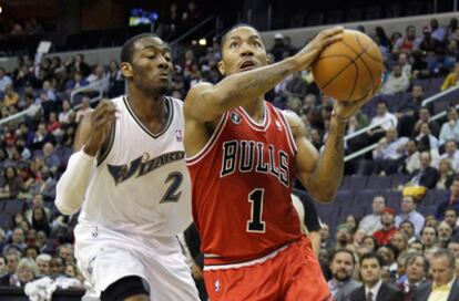 El jugador de los Bulls Rose durante el partido frente a los Wizars.