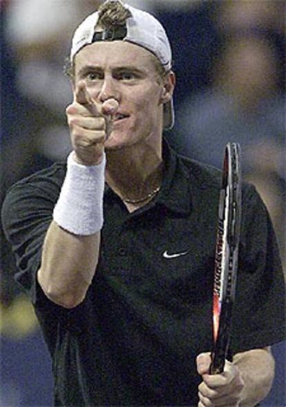 Un gesto expresivo de Lleyton Hewitt.