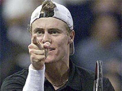 Un gesto expresivo de Lleyton Hewitt.