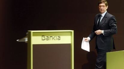 El presidente de Bankia, Jos&eacute; Ignacio Goirigolzarri, durante la junta general de accionistas. 