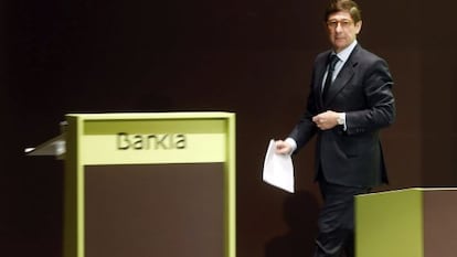 El presidente de Bankia, Jos&eacute; Ignacio Goirigolzarri, durante la junta general de accionistas. 