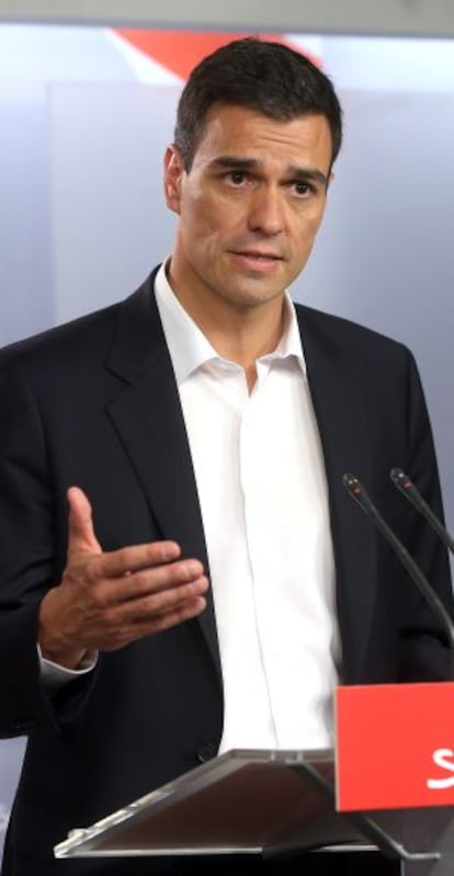 Pedro Sánchez durante una rueda de prensa.