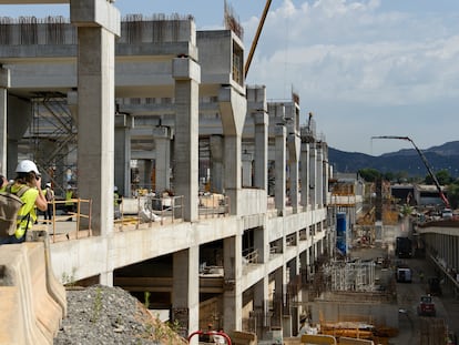 Obras de la estación de la Sagrera,, en Barcelona