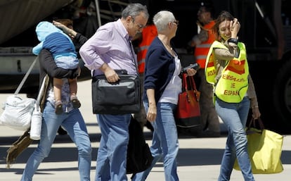 Espa&ntilde;oles, evacuados por Exteriores el pasado martes. 