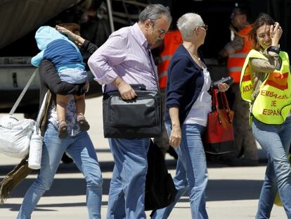 Españoles, evacuados por Exteriores el pasado martes.