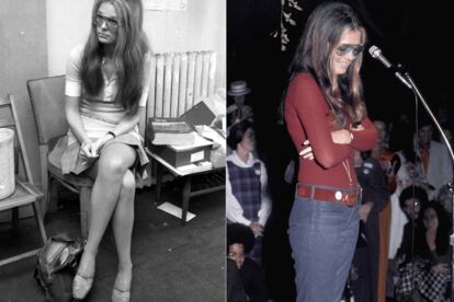 Evolución de estilo de Gloria Steinem: de las minifaldas a los vaqueros y jerseis monocromáticos.