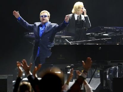 Elton John, ayer en Madrid.