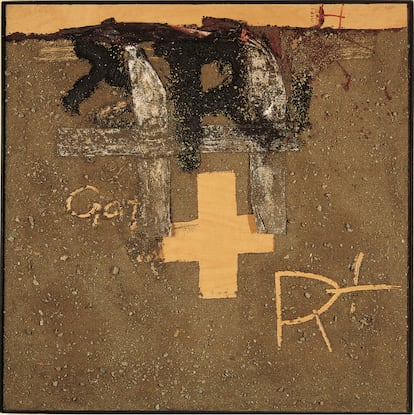 'Creu i R' (1975), de Antoni Tàpies.