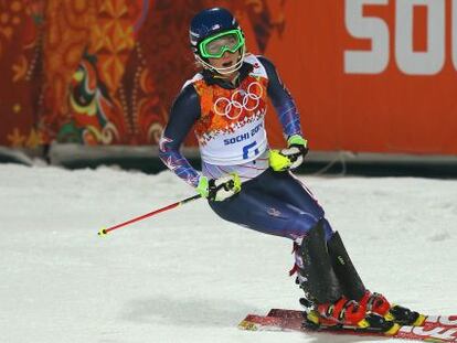 La estadounidense Mikaela Shiffrin, oro en el Slalom.  