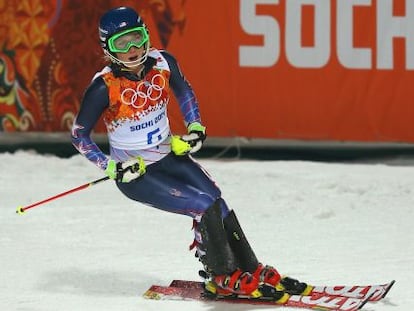 La estadounidense Mikaela Shiffrin, oro en el Slalom.  