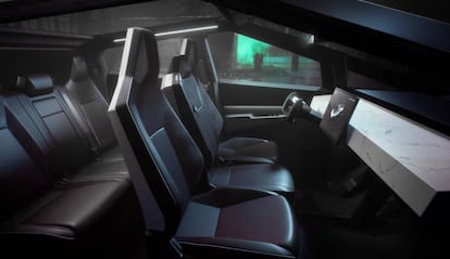 Interior del Tesla Cybertruck