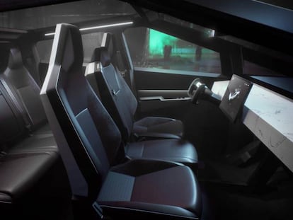 Así es el nuevo y futurista interior que tiene la camioneta eléctrica Tesla Cybertruck