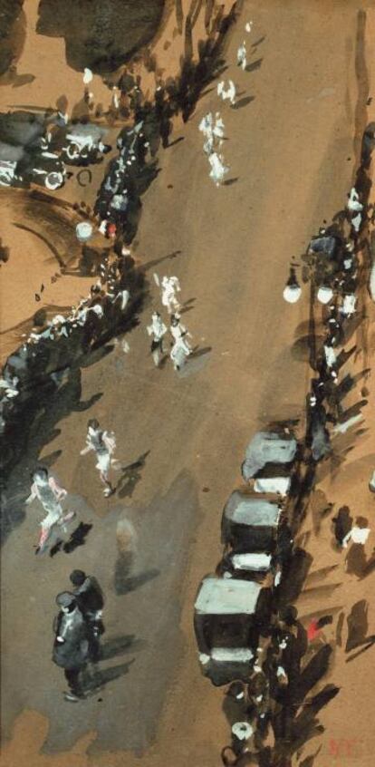 'Carrera maratón, Nueva York', cuadro de Joaquín Sorolla de 1911.