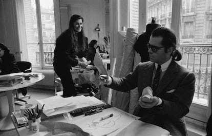 Karl Lagerfeld, en la época de director artístico de Chloé, en abril de 1979.