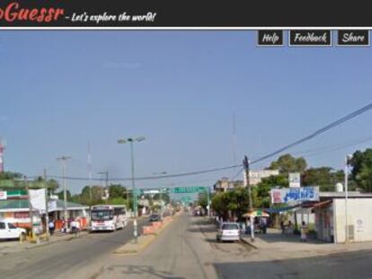 Pantalla del juego Geoguessr.