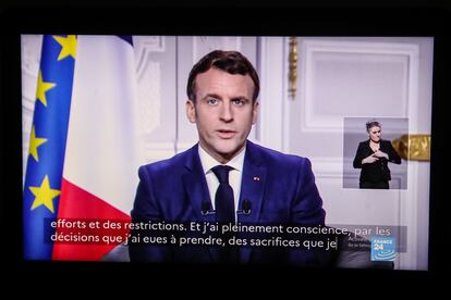 Emmanuel Macron en su mensaje de Año Nuevo.