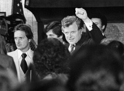 Edward Kennedy, en 1980 tras anunciar su candidatura presidencial.