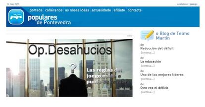 La web de PP de Pontevedra esta tarde
