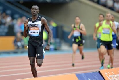 Rudisha, durante la carrera de 800 metros