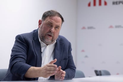 Oriol Junqueras, en un momento de la entrevista. 