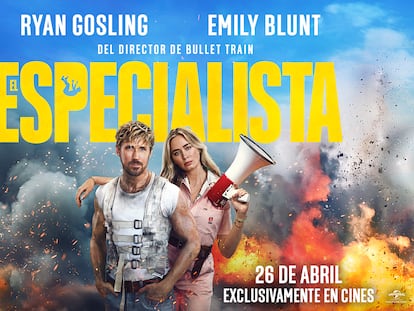 Cartel oficial de la nueva película de acción 'El Especialista', protagonizada por Emily Blunt y Ryan Gosling.