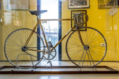 Una de sus bicicletas, conservada en su museo en Florencia.