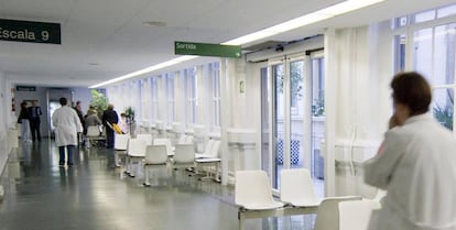 Un passadís de l'Hospital Clínic de Barcelona.