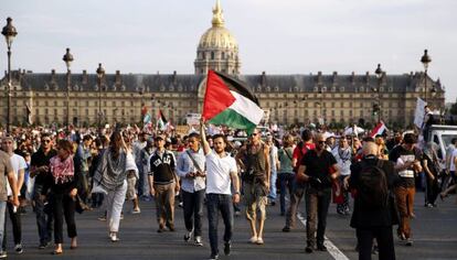 Manifestación de este miércoles en París contra la ofensiva israelí en Gaza.