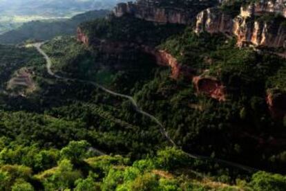 Panorámica desde el pueblo medieval de Siurana, en la comarca del Priorat, en Tarragona.