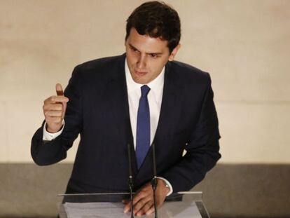 Albert Rivera after signing the agreement with the Socialists on Wednesday.