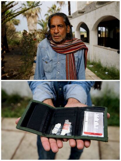 El paquistaní Mohamed Ayub, 51 años, sostiene en sus manos el objeto más valioso que posee actualmente: su cartera vacía. Lo hace en un hotel abandonado que sirve a los inmigrantes como refugio temporal en la isla griega de Kos.