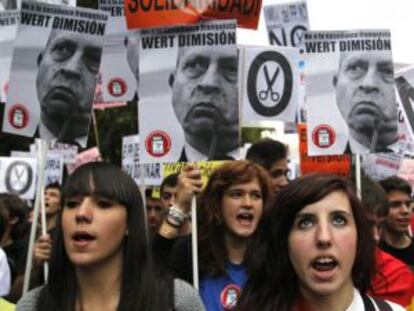 Manifestación, en Madrid, contra la reforma educativa y los recortes.