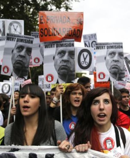 Manifestación, en Madrid, contra la reforma educativa y los recortes.