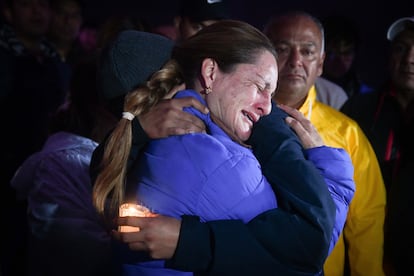 Vanessa Gámez, madre de Amelí García Gámez, durante una velada en la que se pidió la localización de la joven. 
