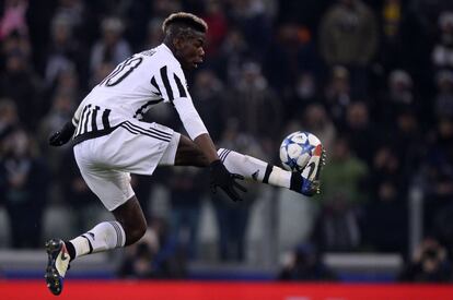 Paul Pogba en el partido de Champions contra el Manchester City