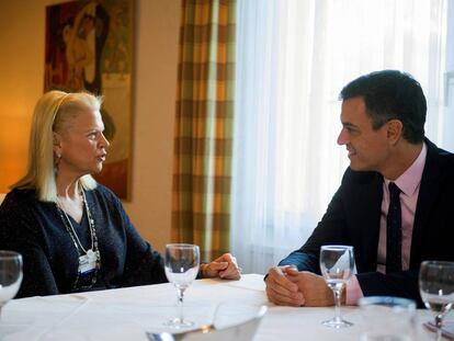 Pedro Sánchez durante el encuentro mantenido con la Presidenta Mundial de IBM, Ginni Romettye. 