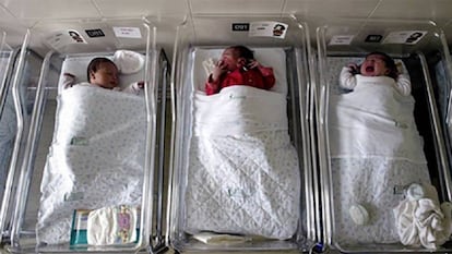 Cunas de bebé en el Hospital Clínico de Barcelona.