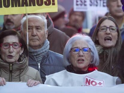 Manifestaci&oacute;n contra la precariedad en el trabajo, en Madrid. 