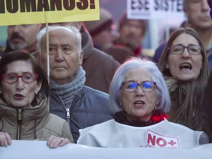 Manifestaci&oacute;n contra la precariedad en el trabajo, en Madrid. 