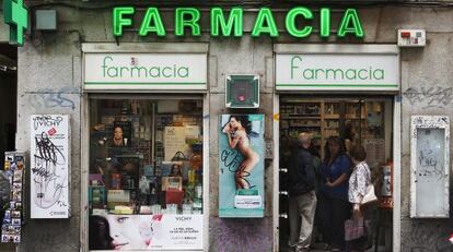Una farmacia en el centro de Madrid.