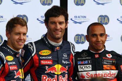 Vettel, Webber y Hamilton