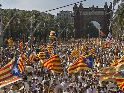 Manifestação nacionalista catalã em 11 de setembro de 2016.