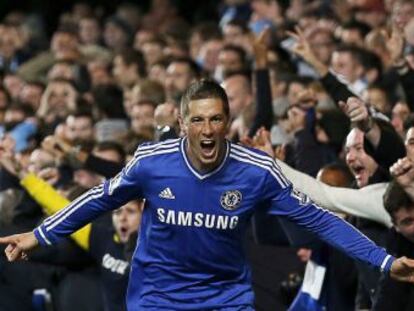 Torres celebra el gol de la victoria ante el City.